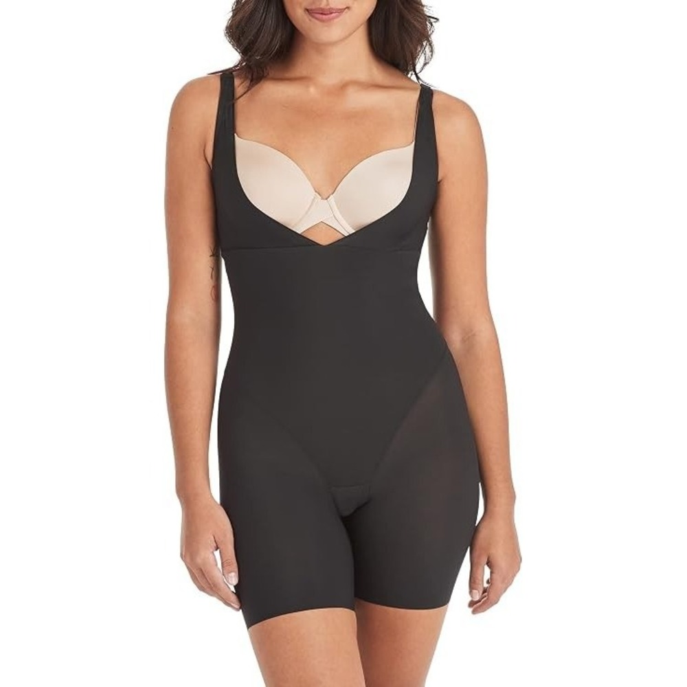 Women's (XL) Shapewear Tummy Control Bodysuit with Mid-Thigh Shaper Shorts